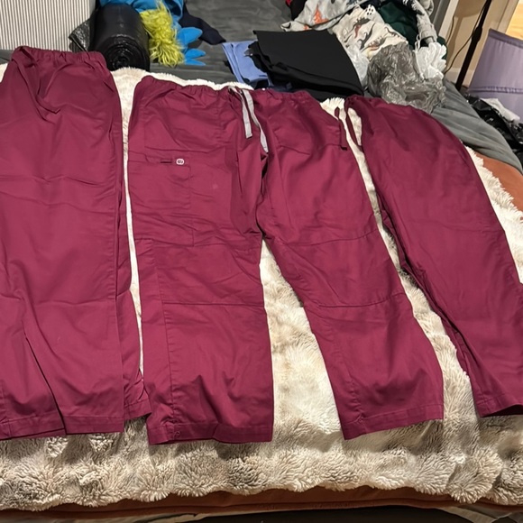 Bundle of Scrub Pants in Burgundy, Black, Blue, and Gray - Picture 6 of 6